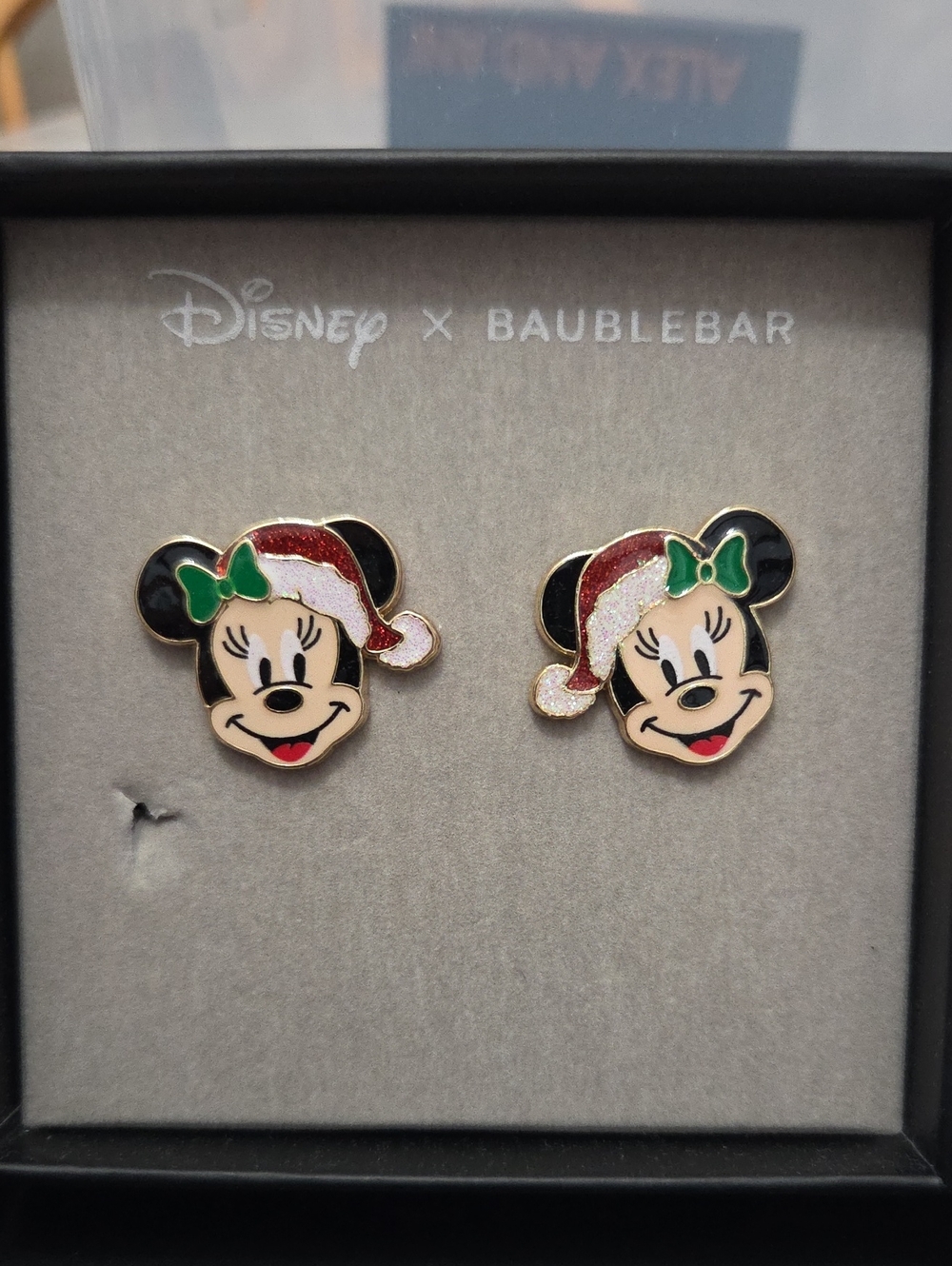 New Disney Baublebar Minnie Mouse Holiday Earrings